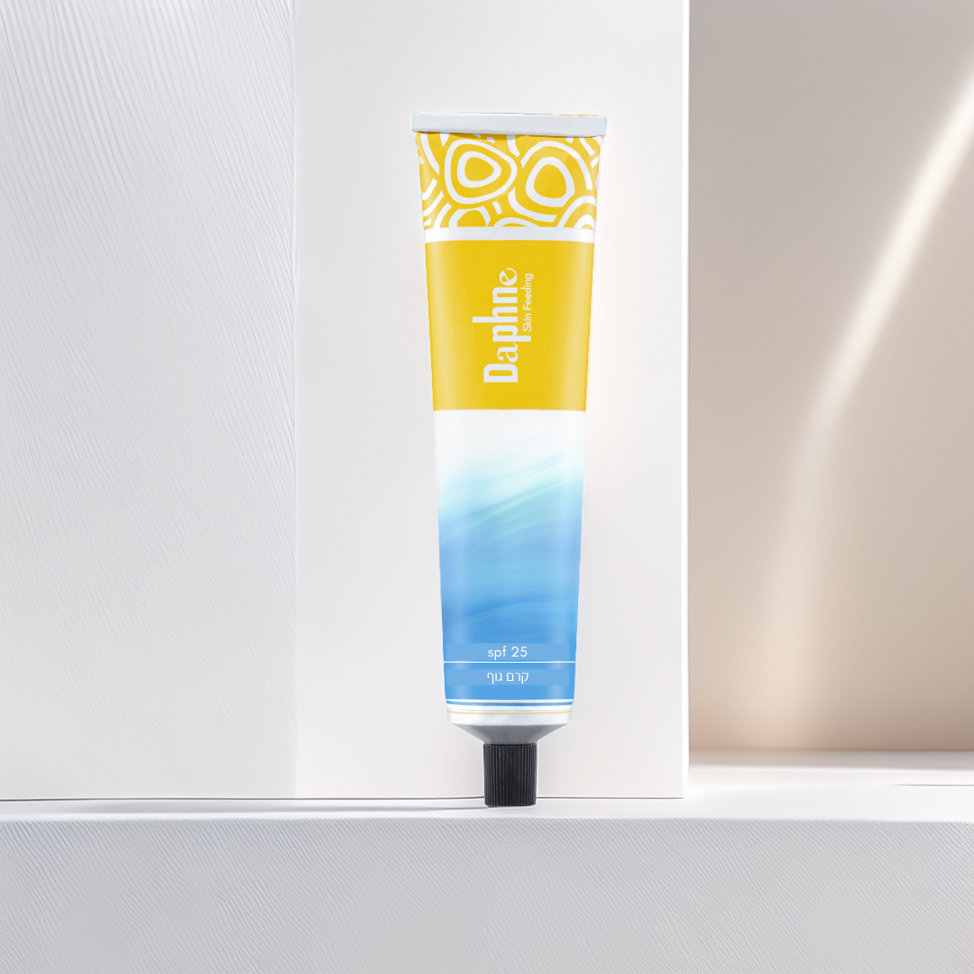 קרם גוף טבעוני של דפני סקין עם מקדם הגנה SPF 25 
